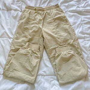 WILO The Label Womens Medium Parachute Style Pants Tan Neutral Streetwear Jogger